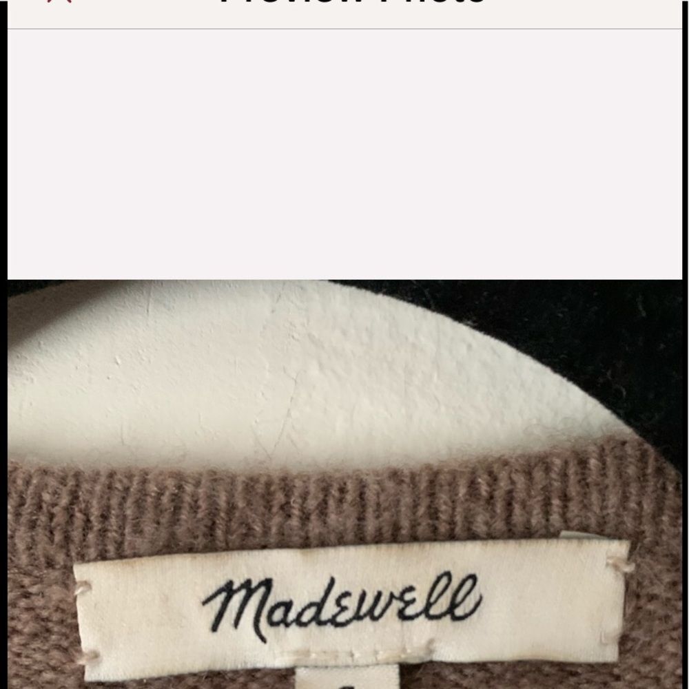 Madewell light chocolate oversized cardigan, nylon/merino wool/alpaca, pockets,S - Picture 6 of 7